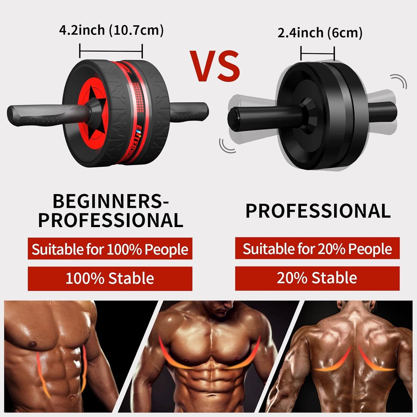 EnterSports Ab Rollers Wheel Kit, Exercise Wheel Core Strength Training Abdominal Roller Set with Push Up Bars, Resistance Bands, Knee Mat Home Gym Fitness Equipment for Abs Workout