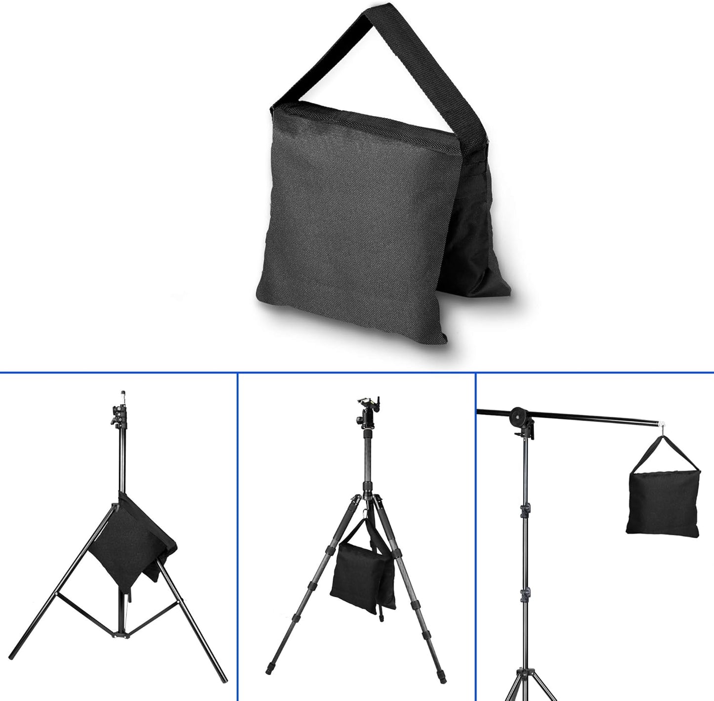 EMART Upgraded Heavy Duty Sandbag, Photo Video Studio Weight Bag Saddlebag Design for Photography Light Stand Tripod, Umbrella Base, Camping, Pop up Tent, Fishing Chair - 6 Pack