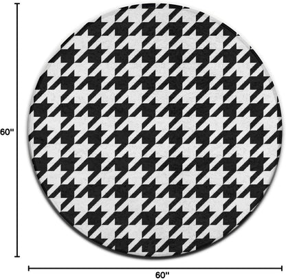 Soft Round Yoga Carpet, Large Home Decor Mat, Non-Slip Machine Washable Kitchen Office Circle Rug Compatible with Cool Norse Viking Vegvisir Runic Compass