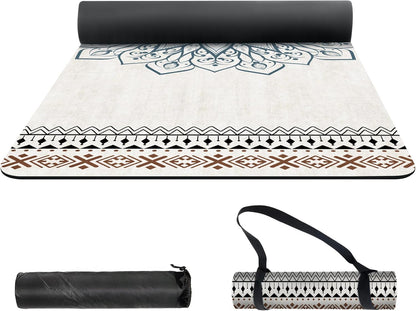 nuveti Yoga Mat Print Extra Thick TPE Non Slip Fitness Exercise Mat with Carrying Bag,72"x24" Extra Thick 6MM Exercise & Workout Mat for Yoga, Pilates Fitness and Floor Exercises - Colors A