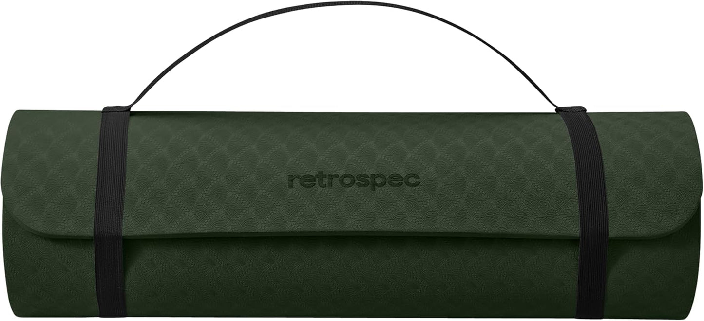 Retrospec Zuma Yoga Mat | 1/2 Inch Thick Non Slip Workout Mat | TPE Exercise Mat for Yoga, Pilates & Stretching | 72x24in