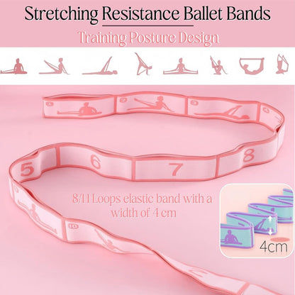 Multi-Loop Stretch Band - Yoga, Pilates, Ballet, and Physical Therapy Stretching Strap for Flexibility, Leg Stretching, and Exercise - Durable Stretching Equipment