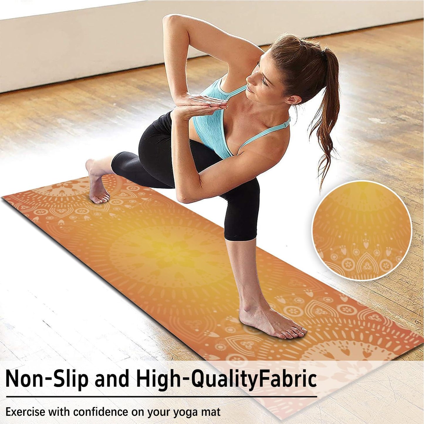 Hot Yoga Mat Towel with Corner Pockets Yoga Towels for Hot Yoga Non Slip with Travel Bag Sweat Absorbent Yoga Blankets Mat Cover for Workout Gym 70"x26" (Mountain-01, 70x26)
