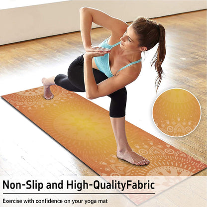 Hot Yoga Mat Towel with Corner Pockets Yoga Towels for Hot Yoga Non Slip with Travel Bag Sweat Absorbent Yoga Blankets Mat Cover for Workout Gym 70"x26" (Mountain-01, 70x26)