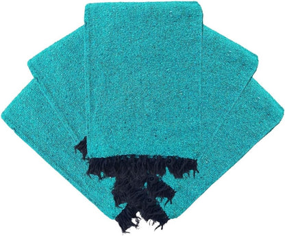 Open Road Goods Bulk Handmade Solid Color Yoga Blankets - Thick Mexican Blankets or Throws - Made for Yoga! (12 Pack, Black)