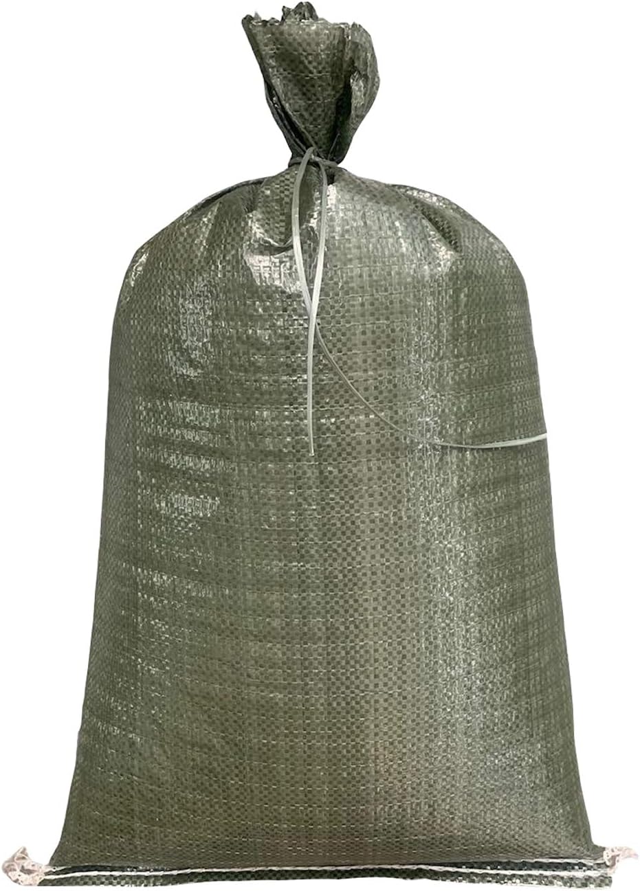 AK TRADING CO. 14" x 26" Poly Sandbags W/UV Protection & Built-in Ties - Flood Water Barrier - Tent Sandbags - Orange
