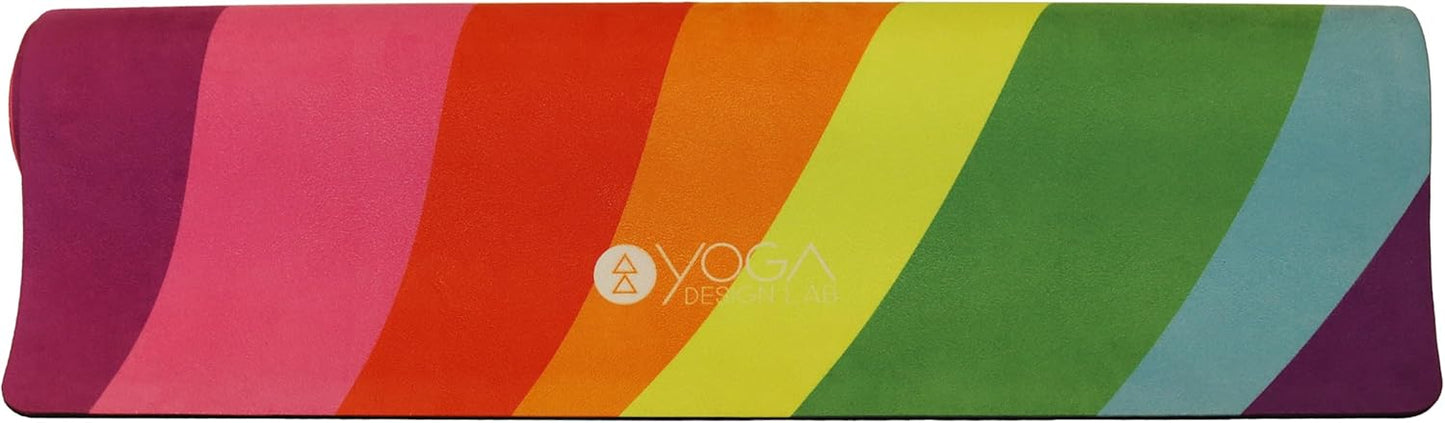 YOGA DESIGN LAB | The Combo Yoga Mat | 2-in-1 Mat+Towel | Eco Luxury | Ideal for Hot Yoga, Power, Bikram, Ashtanga, Sweat | Studio Quality | Includes Carrying Strap!