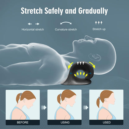 Neck Stretcher for Pain Relief, Neck and Shoulder Relaxer Cervical Traction Device Pillow for Muscle Relax and TMJ Pain Relief (Blue)