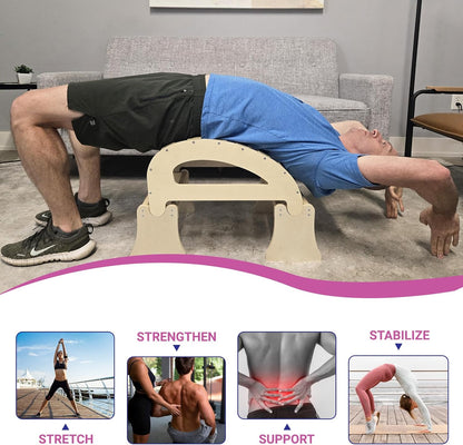Flex - Yoga Back Bench | Elevate Your Stretch with Anatomical Bends, Ergonomic Support, and Durable Construction for Ultimate Comfort and Flexibility, Sandal