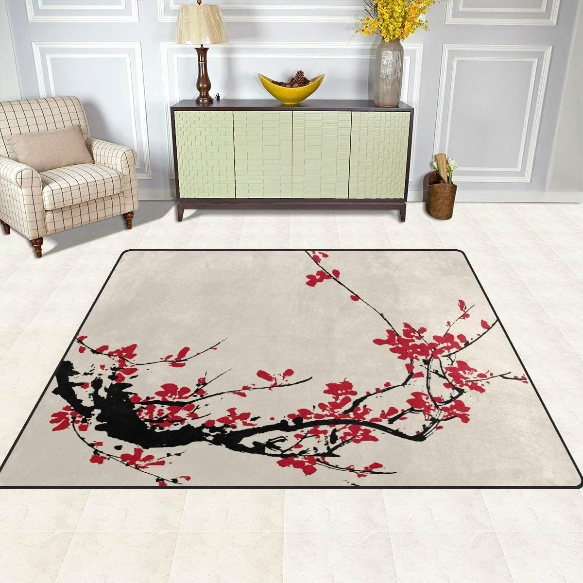 Sport Baseball Lace Non Slip Area Rug for Living Dinning Room Bedroom Kitchen, 5' x 7'(58 x 80 Inches), Sport Nursery Rug Floor Carpet Yoga Mat