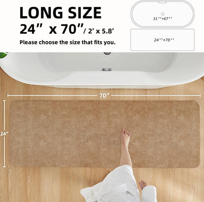TYUU Bath Mat, Bathroom Rugs Non Slip Washable Thin Absorbent Quick Dry Bath Mat Fits Under Door Bathroom Floor Mat Perfect for Bath, Shower, or Sink 24"x36" Dark Grey