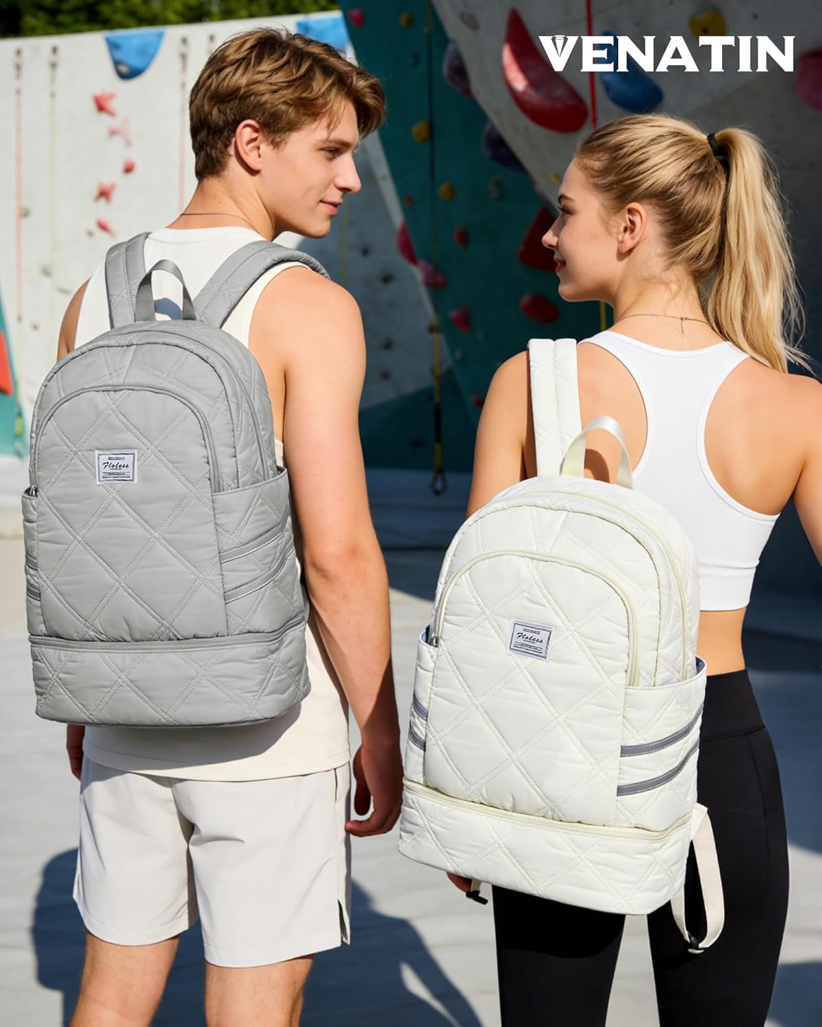 Gym Backpack for Women Men,Cheer bag,Lightweight Gym Bag with Shoe Compartment, Waterproof Sports Backpack with Wet Pocket, Black