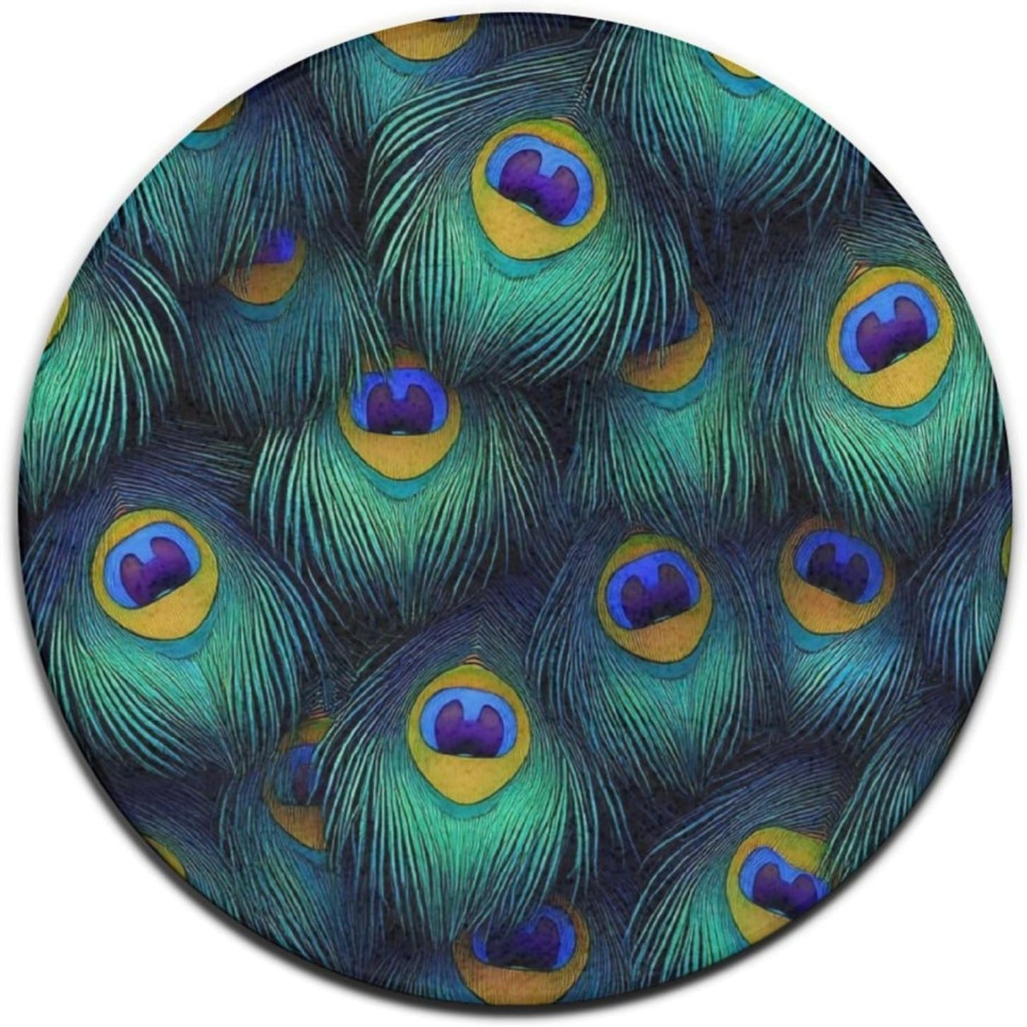 Soft Round Yoga Carpet, Office Chair Decor Round Mat for Carpet and Hardwood Floors Purple Butterfly