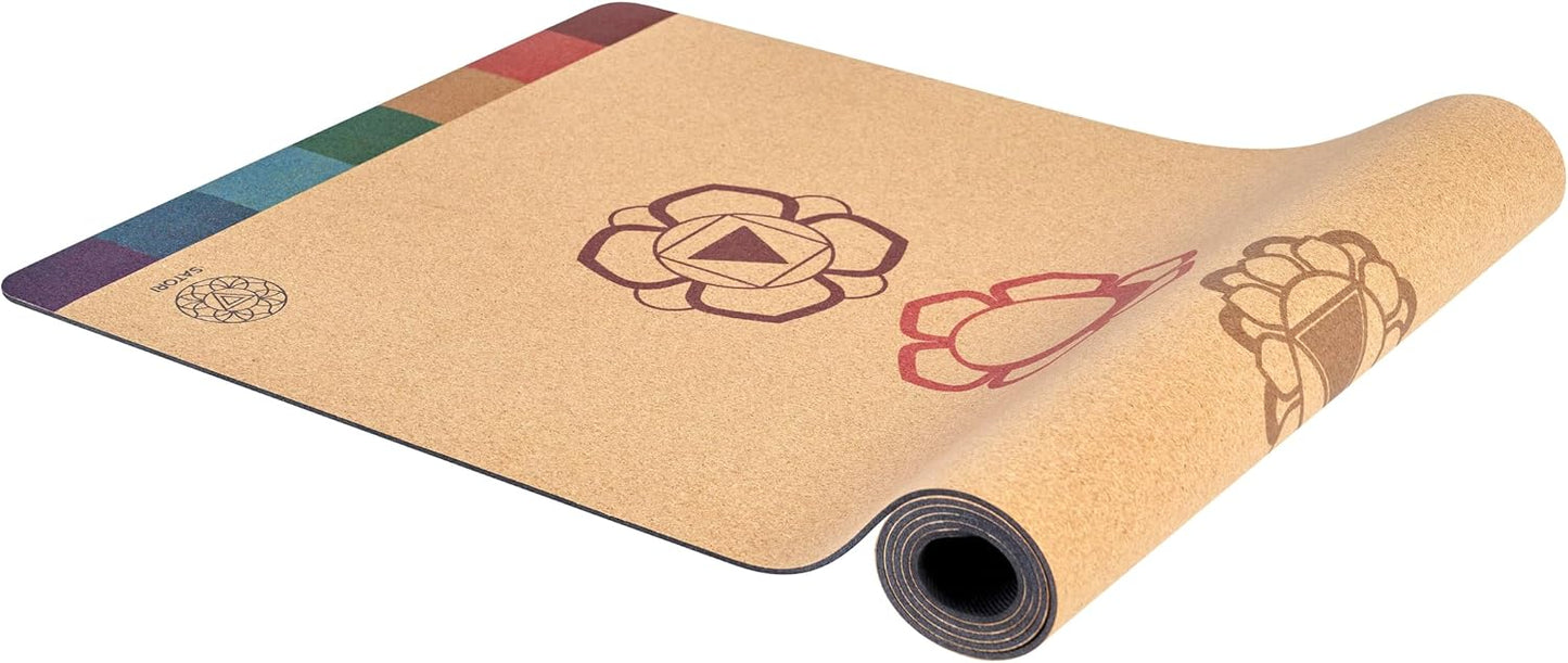 Cork Yoga Mat with Natural Rubber Base, Extra Size, Thickness and Support, Excellent Cushion & Grip, Non-Slip, Non-Toxic, Sweat-Resistant, Sustainable, Eco-friendly Exercise Mat