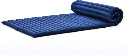 Leewadee - Kapok Roll Mat – Handcrafted Folding Sleep & Relaxation Mattress from Thailand, Ideal as Guest Bed, Camping Mat, Yoga Mat or Traditional Futon, 75 x 39 inches, Anthracite