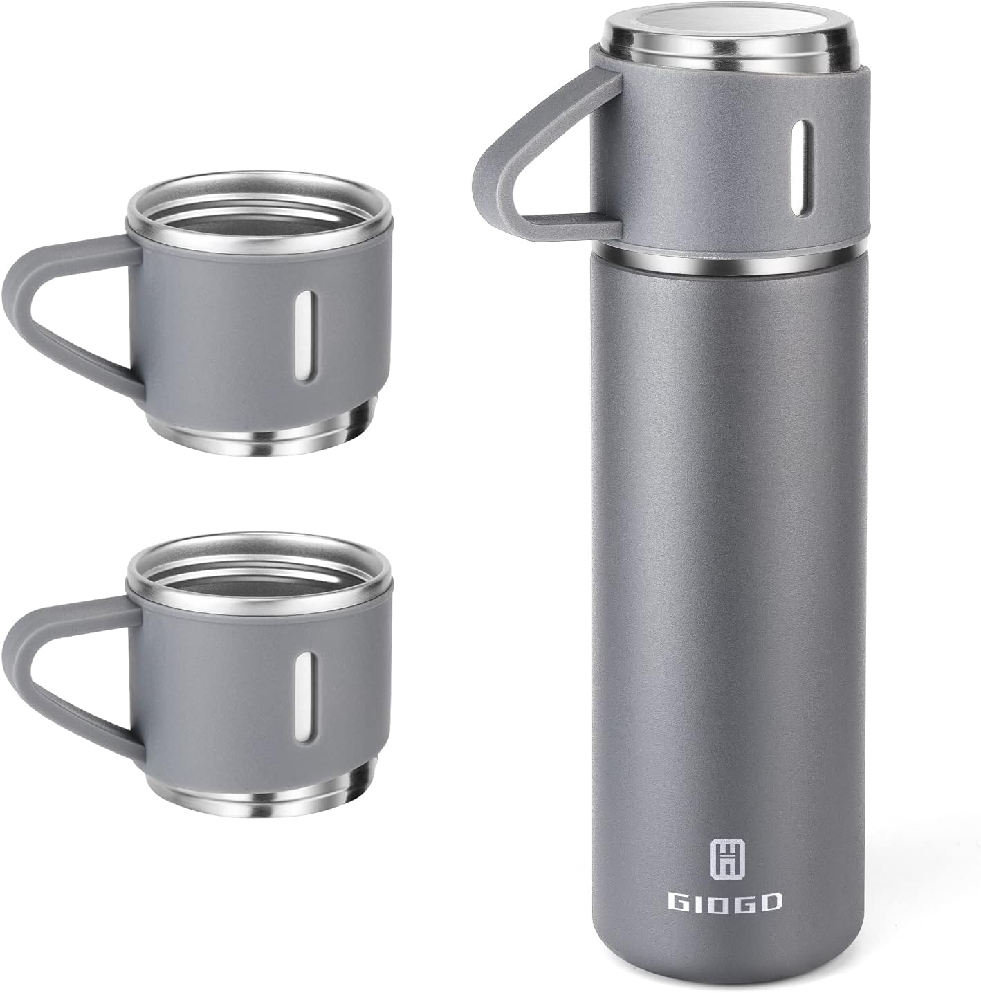 Stainless Steel Thermo 500ml/16.9oz Vacuum Insulated Bottle with Cup for Coffee Hot drink and Cold drink water flask.(Pink,Set)