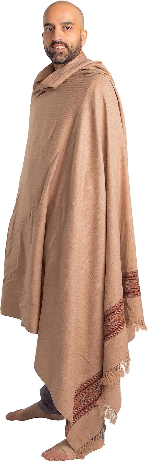 Exotic Meditation Shawl - Large Unisex Prayer Wrap, Oversize Scarf & Versatile Indian Stole Blanket