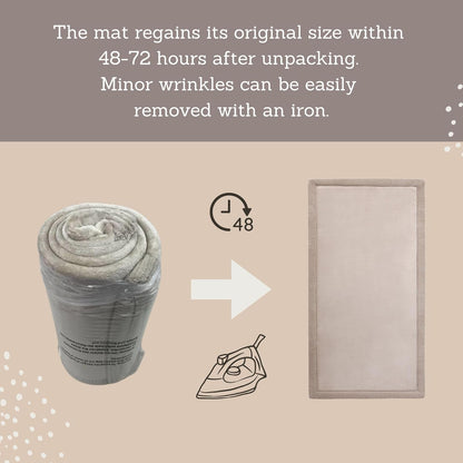 Hakuna Matte CloudSoft Mat for Floor 60" x 80" Beige – Coral Velvet Memory Foam Rug – Non-Slip, Water-Resistant