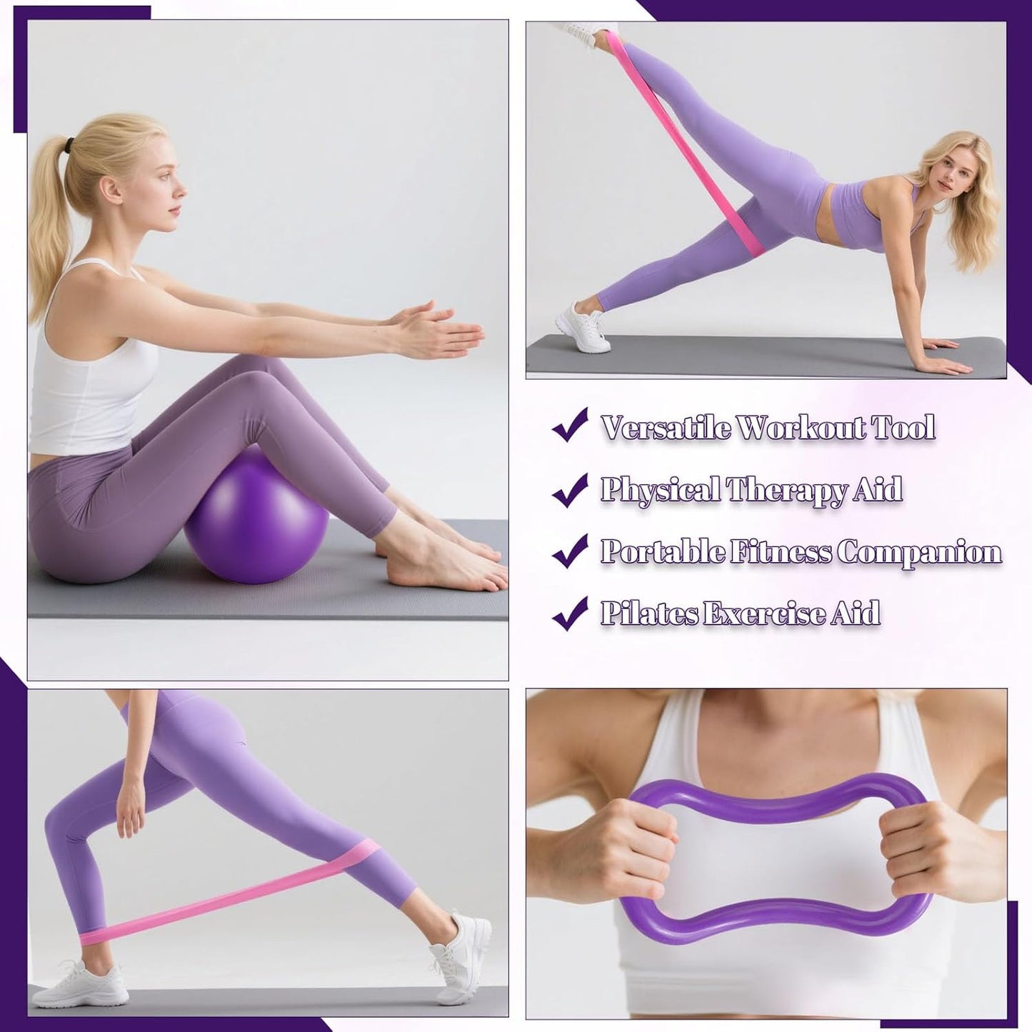 14 Pcs Pilates Kit Home Workout Kit for Women,Pilates Equipment Kit for Gym Studio Travel