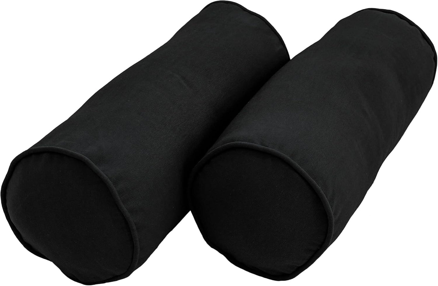 Blazing Needles Double-Corded Solid Twill Bolster Pillows with Inserts (Set of 2), 20" x 8", Burgundy