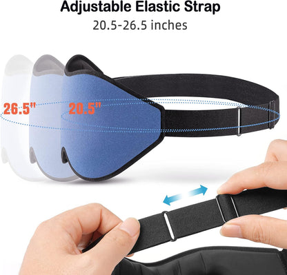 LitBear Sleep Mask for Side Sleeper Women Men, Eye Mask for Sleeping Light Blocking, 3D Contoured Cup Sleeping Mask, Soft Breathable Sleep Eye Mask with Adjustable Elastic Strap for Travel