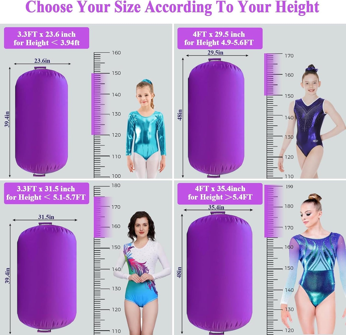 CZGBRO Gymnastics Barrel Air Roller with Pump, Inflatable Tumbling Equipment Air Mat Octagon Mat for Backhandspring Training Cheerleading Home Use