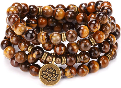 Mala Bead Strand Bracelet, 108 Buddhist Prayer Beads Yoga Meditation Green Malachite Beads Necklace Women man