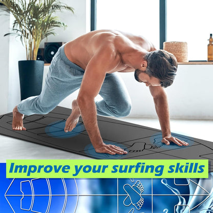 JellyArch Surf Mat for Pop-up Practice Surfing Balance Training 72" x 27" Extra Large Multi-purpose Foldable Rubber Yoga Mat Non Slip with Bag for Women Men Surfing Gifts Pilates Fitness