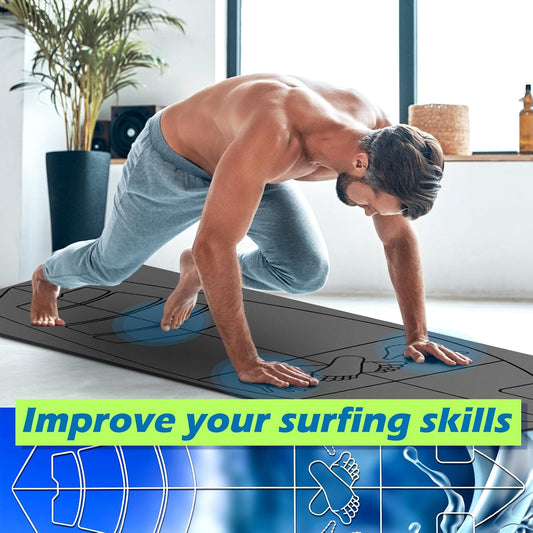 JellyArch Surf Mat for Pop-up Practice Surfing Balance Training 72" x 27" Extra Large Multi-purpose Foldable Rubber Yoga Mat Non Slip with Bag for Women Men Surfing Gifts Pilates Fitness