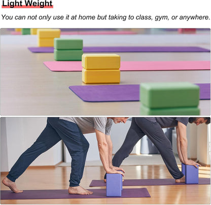 uxcell Yoga Block-Light Weight High-Density EVA Foam Brick for Beginners, Yogis, Pilates, Meditation