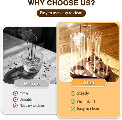 2 Pack Incense Holder, Incense Burner, Insence-Stick Holder Mess-Free Incense Burner Holder, Ideal for Meditation, Yoga, Relaxation, and Home Decor - Anti-Ash Flying