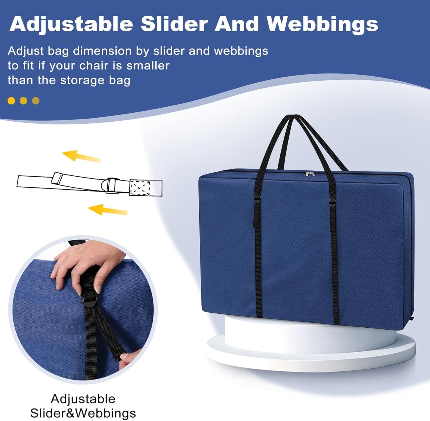 Explore Land Heavy Duty Chair Storage Bag for Folding Longue Zero Gravity Light Weight Transport Folding Rollator Walker (Black)
