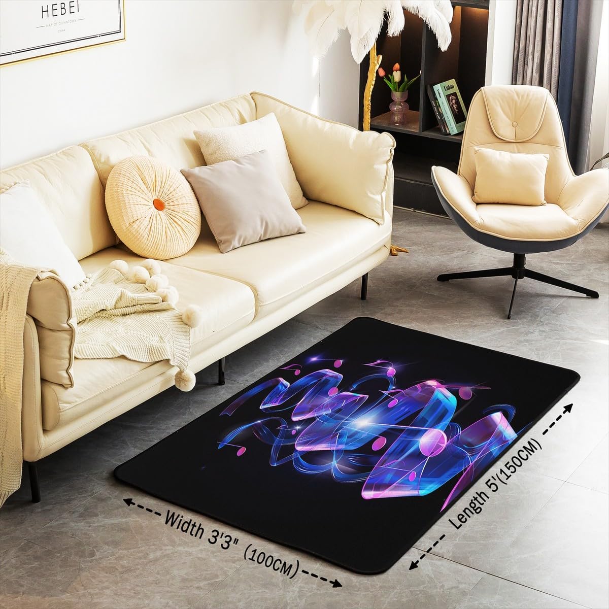 Yoga Area Rug 4x5 Boho Mandala Rugs for Living Room Bedroom Zen Spiritual Super Cozy Decorative Carpet Women Adults Floor Mats Home Decor