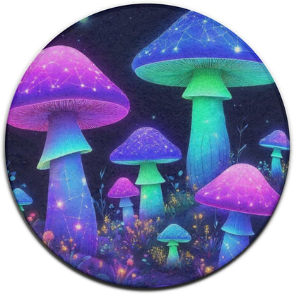 Soft Round Yoga Carpet, Office Chair Decor Round Mat for Carpet and Hardwood Floors Purple Butterfly