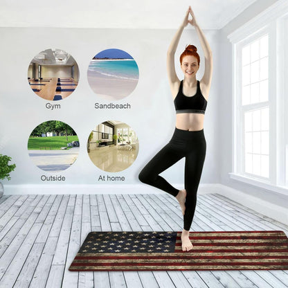 YETTASBIN Brown Solid Wood Yoga Mat for Women Men, Non Slip Exercise Mat Portable Travel Workout Mat with Storage Bag for Home Yoga, Pilates, Fitness 71x 26 Inch
