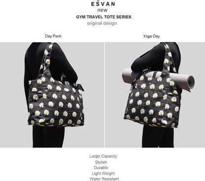 ESVAN Yoga Tote Bag Mat bag Women Shoulder Bags Carryall Tote for Travel Office Workout Gym Nurse Beach