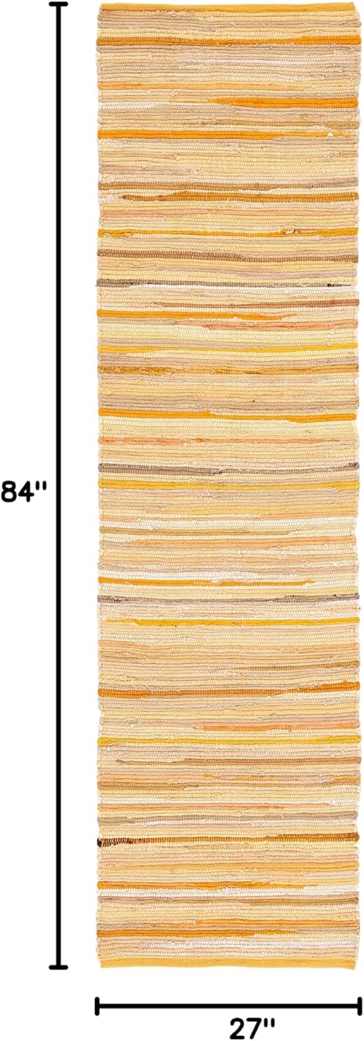 SAFAVIEH Area Rug 3x5 - Rag Rug Collection - Blue & Multi, Handmade Cotton, Boho Stripe Pattern, Ideal for Entryway, Living Room, Bedroom, Dining Space (RAR130B)