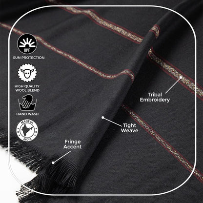 Versatile Premium Wool Blend Meditation Shawl - Large Unisex Prayer Wrap, Oversized Scarf & Yoga Blanket