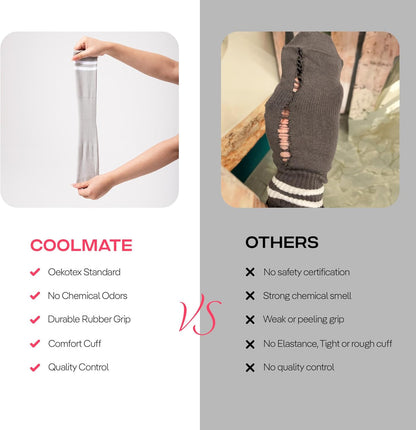 COOLMATE Pilates Socks with Grips for Women, Yoga Socks, Crew Non Slip Women for Barre, Pilates Gifts for Women - Colors B