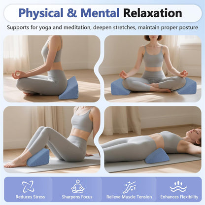 Small Wedge Pillow for Side Sleeping Positioning Wedges Adult, Foam Triangle Wedges Medical for Bed Positioning, Bed Sores Chair Wedge Pillow for Laptop, Yoga, Sofa, Leg Elevation Mini Cushion (1Pcs)