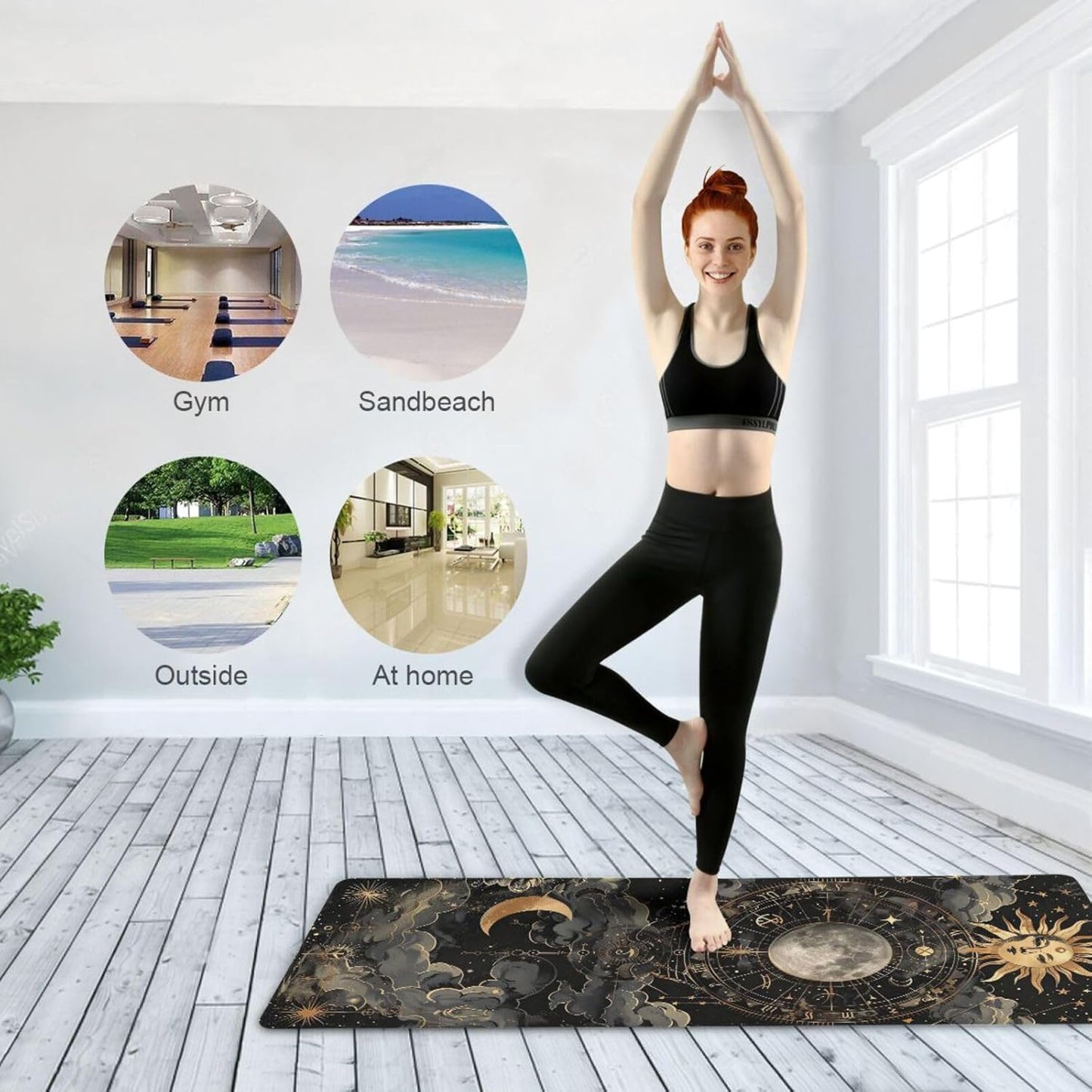 Cute Chubby Frog Yoga Mat, 71 x 26 Inch Non-slip Yoga Mats Folding Travel Exercise Mat Indoor Outdoor Gym Pilates with Storage Bag for Women Men