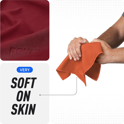 DRYKI Pocket-Sized Sweat Towels - The Original Sweat Absorbing Handkerchiefs - Quick-Dry Microfiber Sweat Rags for Face, Hands, & Body - Men & Women - Gym, Sports, and Work (Blue: 5 Pack)