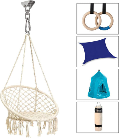 Hammock Hanging Chair Hardware kit, 1000LB Capacity Heavy Duty 360°Rotate Swing Antirust Stainless Steel 304S Safety Lock Carabiner Hooks for Swing Set,Chair,Yoga,Multiple Indoor Outdoor Gym,Sandbag