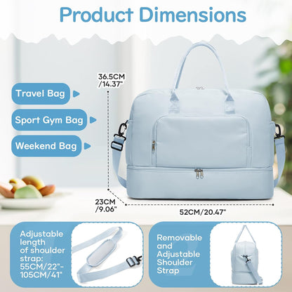 Gym Bag Womens Mens with Shoes Compartment and Wet Pocket Travel Duffel Bag for Women for Plane Sport Gym Tote Bags Swimming Yoga Waterproof Weekend Overnight Carry on Bag Hospital Holdalls - Colors A