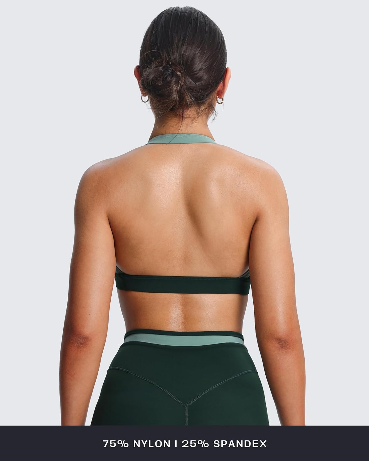 Aoxjox Women's Color Block Halter Workout Sports Bras Fitness Athletic Vanessa Bra Yoga Crop Tank
