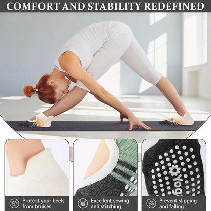 Pilates Socks with Grips for Women,Yoga Socks, Non-Slip Yoga Sock with Toe Separators, Pilates Non Slip Sock