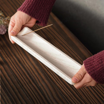 Koville Marble Incense Holder, Incense Holder for Sticks, Incense Sticks Holder Ash Catcher for Meditation Yoga SPA, Natural Stone Incense Burner, Home Table Decor (Green)