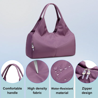 forestfish Yoga Gym Bag for Women with Shoes Compartment & Wet Dry Storage Pockets Lightweight Duffel Bag, Beige