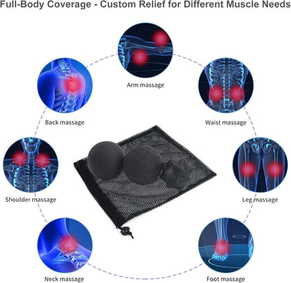 JIEJUNJI Massage Balls Set for Deep Tissue Muscle Relief, Trigger Point & Myofascial Release, Full Body Use for Back, Neck, Shoulder, Foot & Hip (Peanut Ball Set)