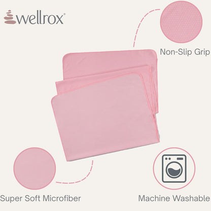 Wellrox Microfiber Yoga Mat Towel with Grip – Ultra Absorbent, Super Soft, and Quick Dry Hot Yoga Towel Non Slip for Pilates, Bikram, and Fitness Workouts (74” x 26”, Pink)
